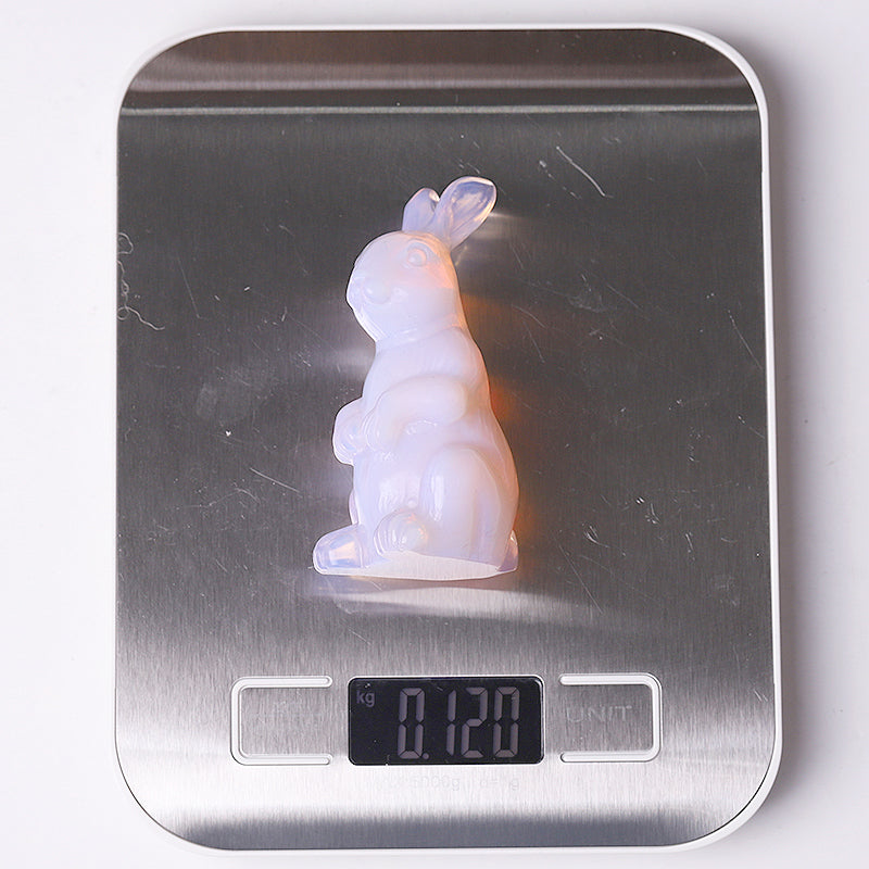 3,3 Zoll rosa Opalit Kaninchen Heilkristall Figur