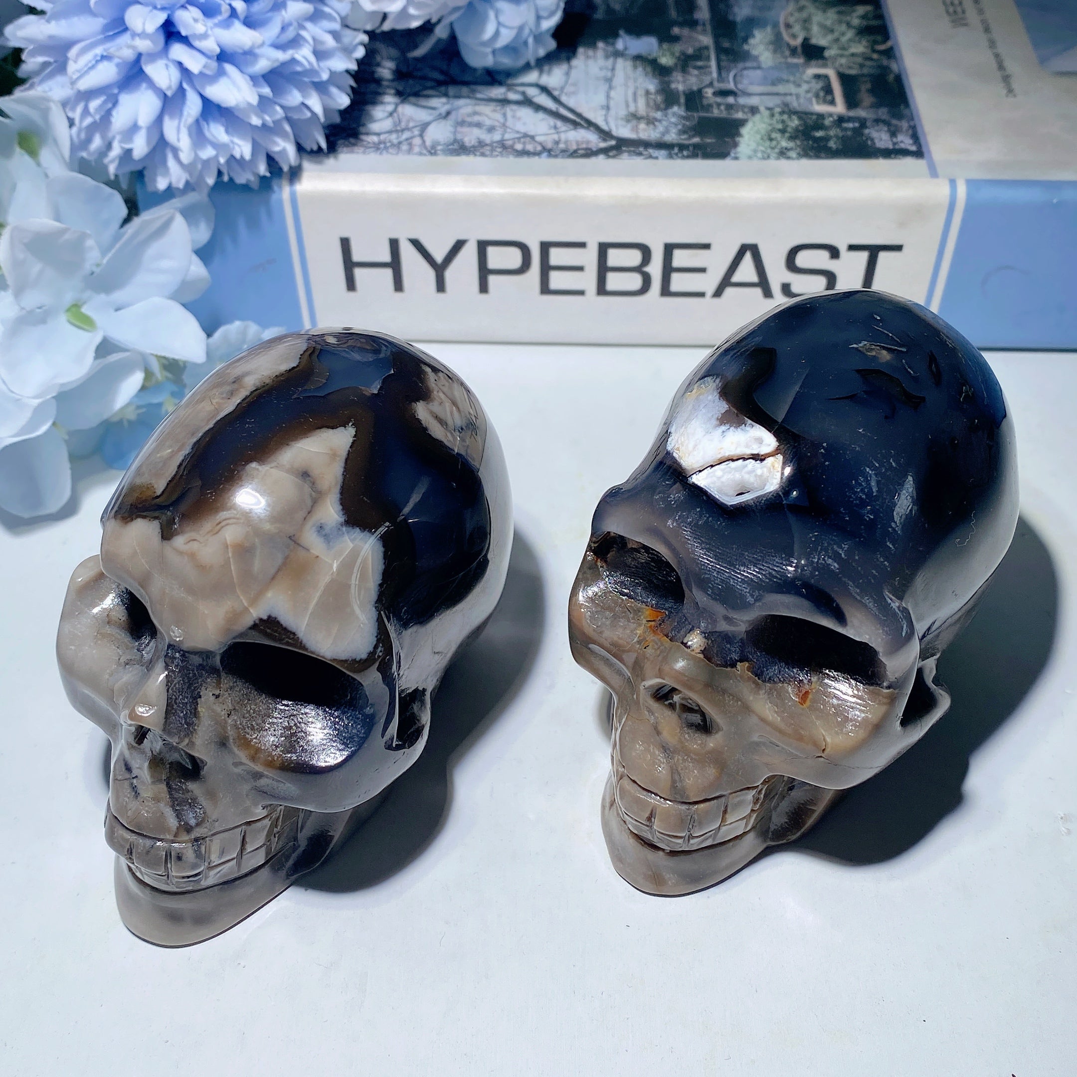 3.4 Inch Volcanno Agate Crystal Skull Carving for Healing