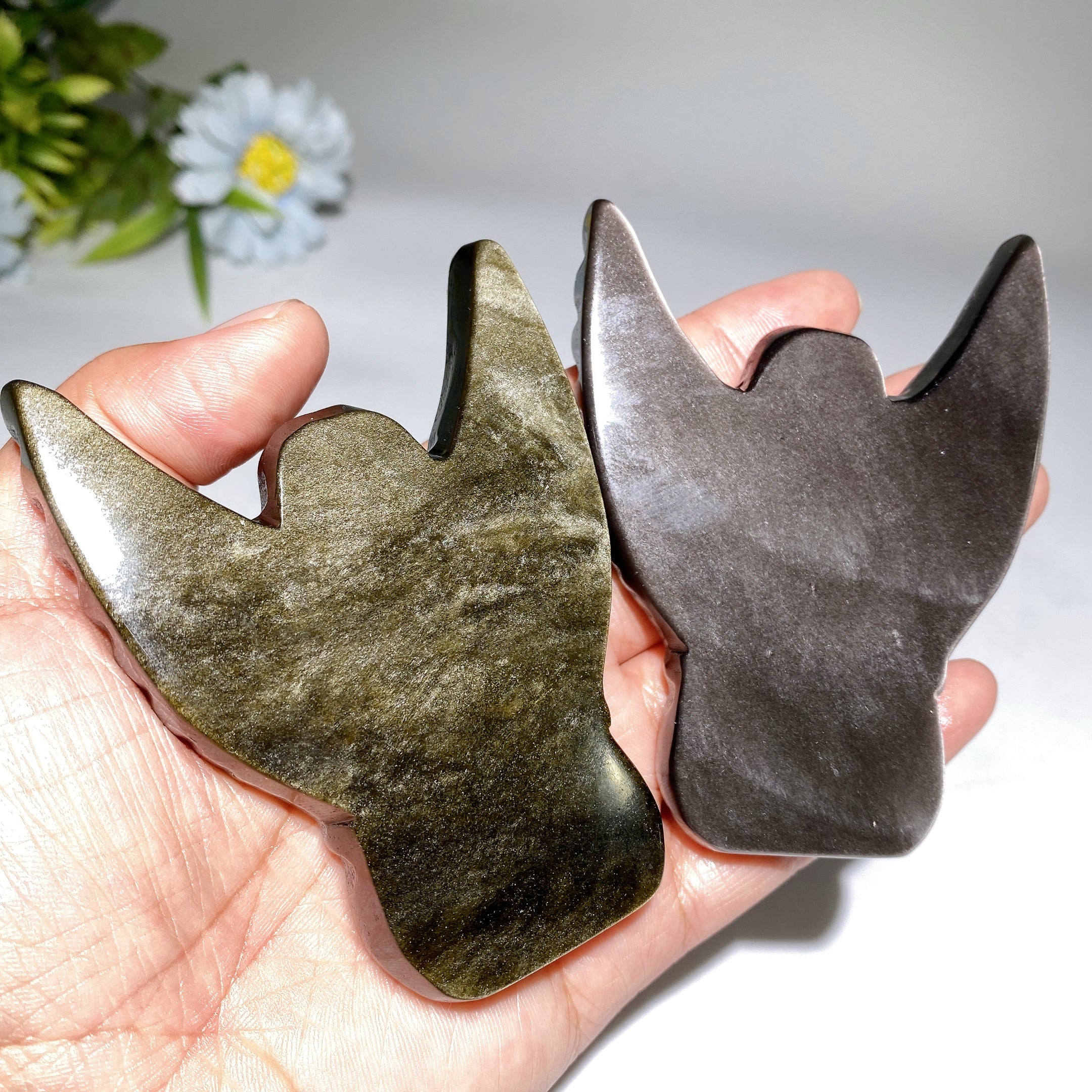 3.5 Inch Golden Obsidian Angel Carving Crystal