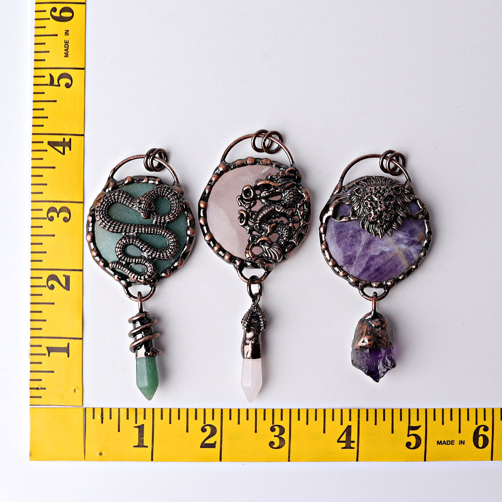 3.5-inch Green Aventurine Snake Pendant for Protection