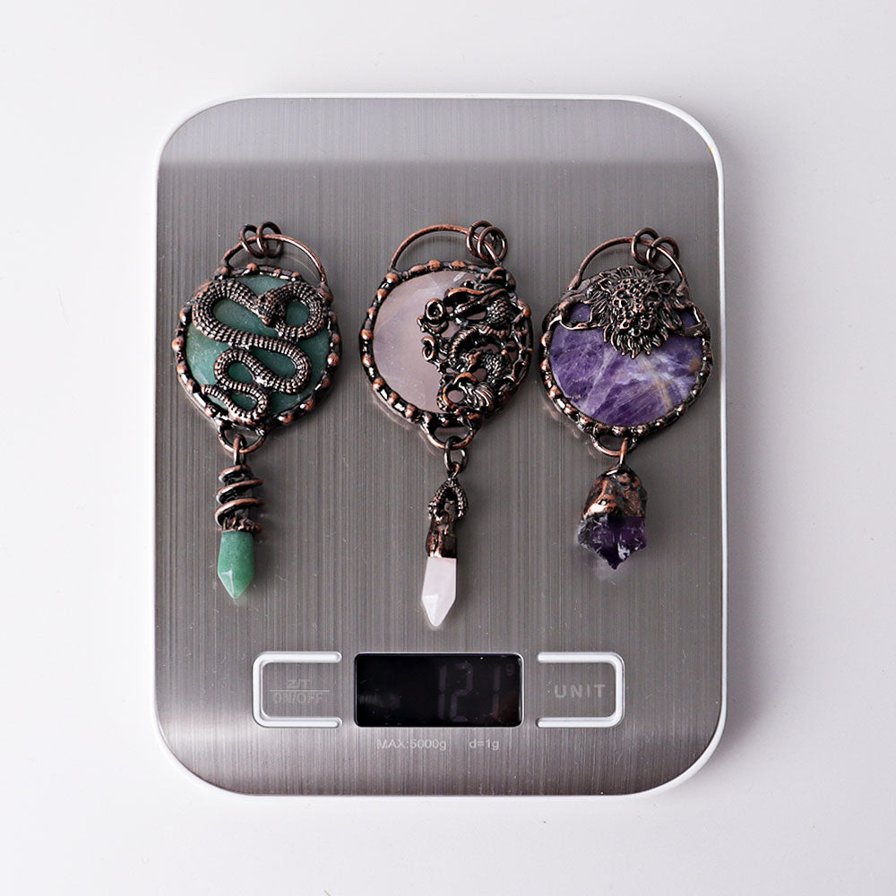 3.5-inch Green Aventurine Snake Pendant for Protection