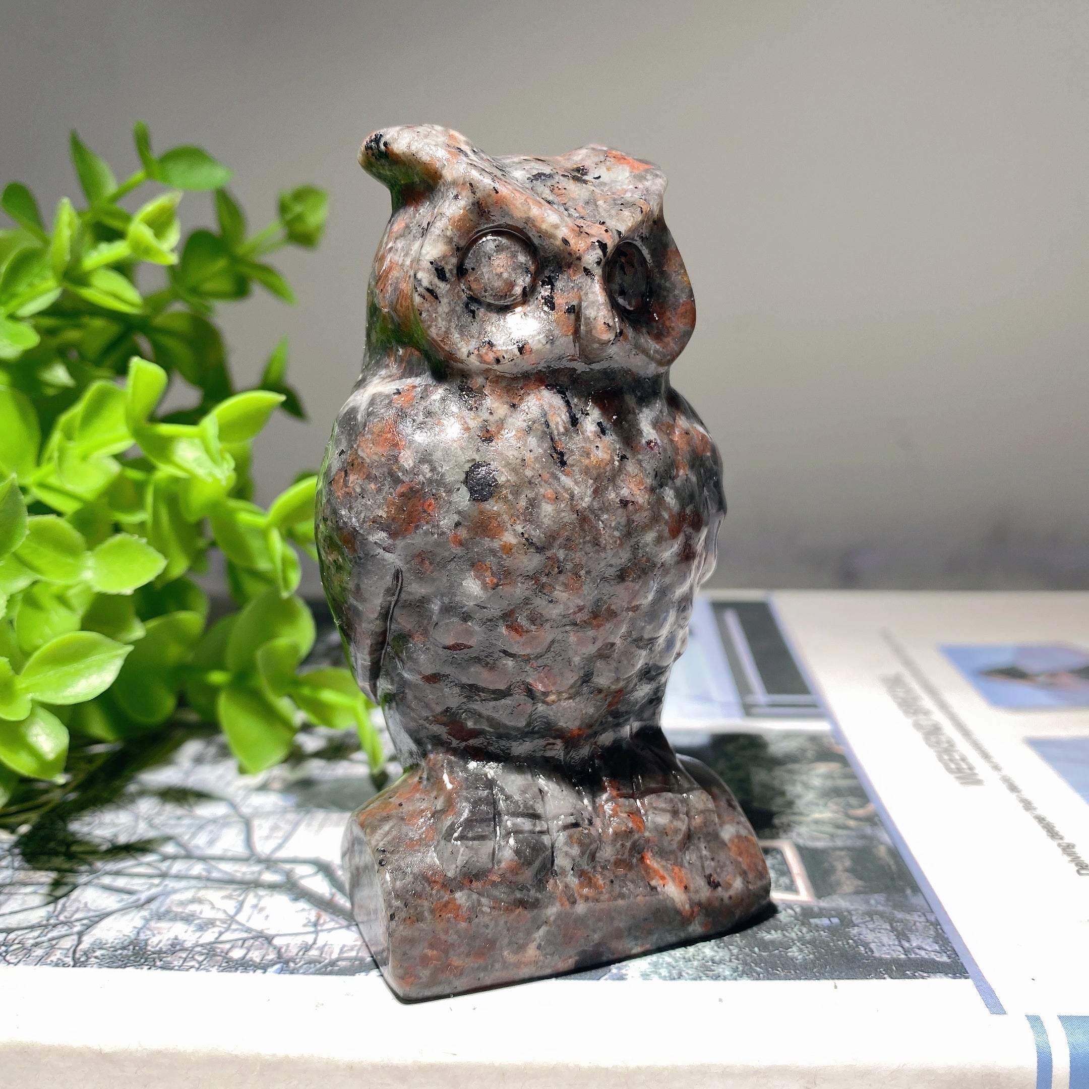 3.5 Inch Yooperlite Crystal Owl Carving for Healing