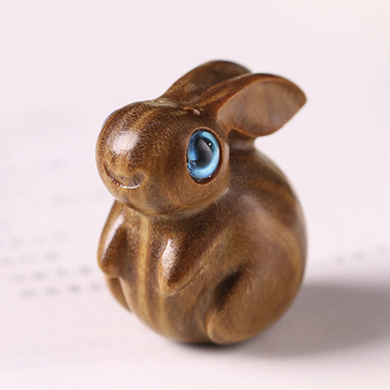 3,6 cm kleines Blatt, rotes und grünes Sandelholz, Glückskaninchen, Zen-Dekor