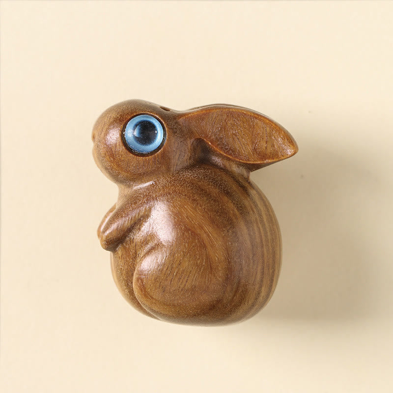 3,6 cm kleines Blatt, rotes und grünes Sandelholz, Glückskaninchen, Zen-Dekor