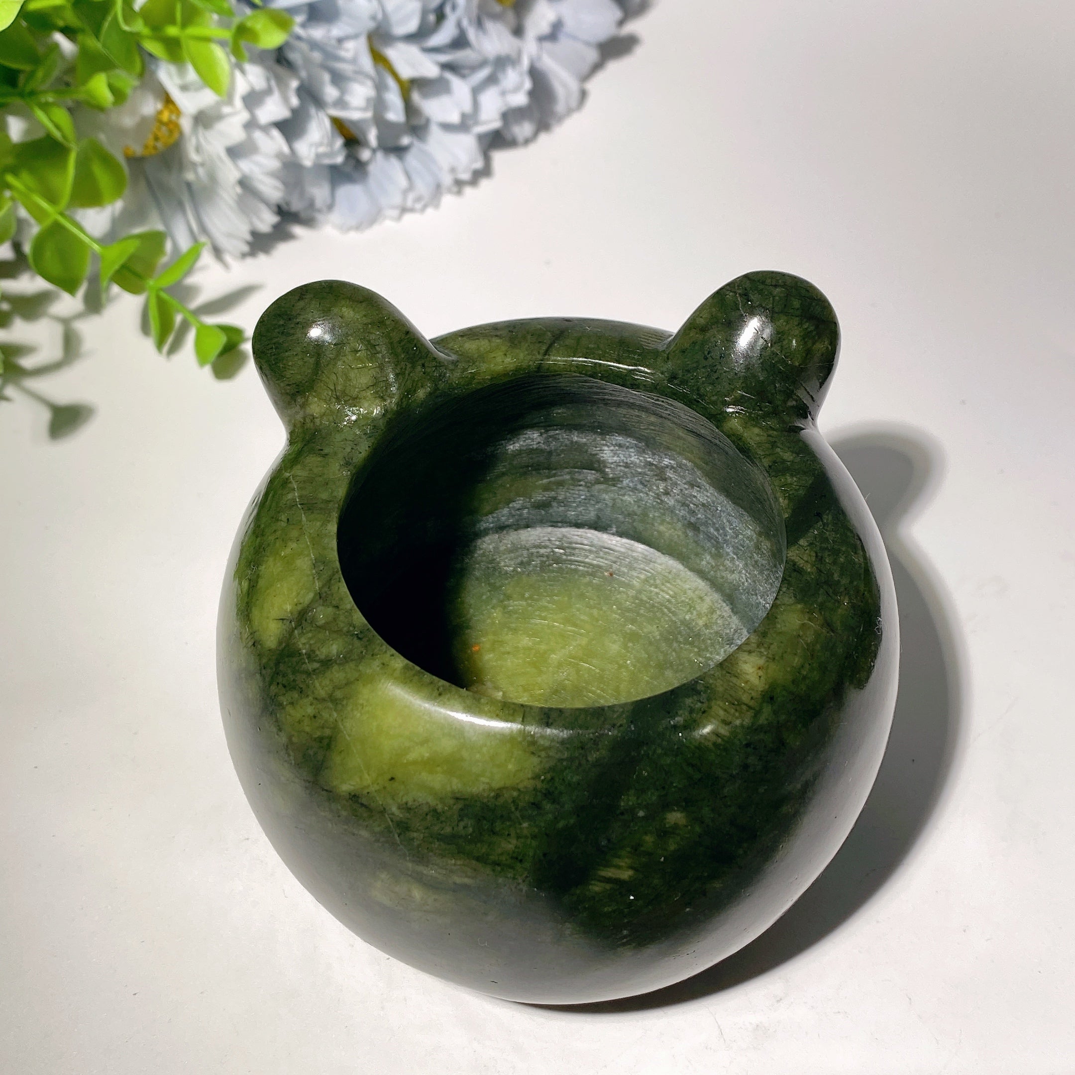 3,8 Zoll Serpentin-Kristallbär-Figur zur Heilung