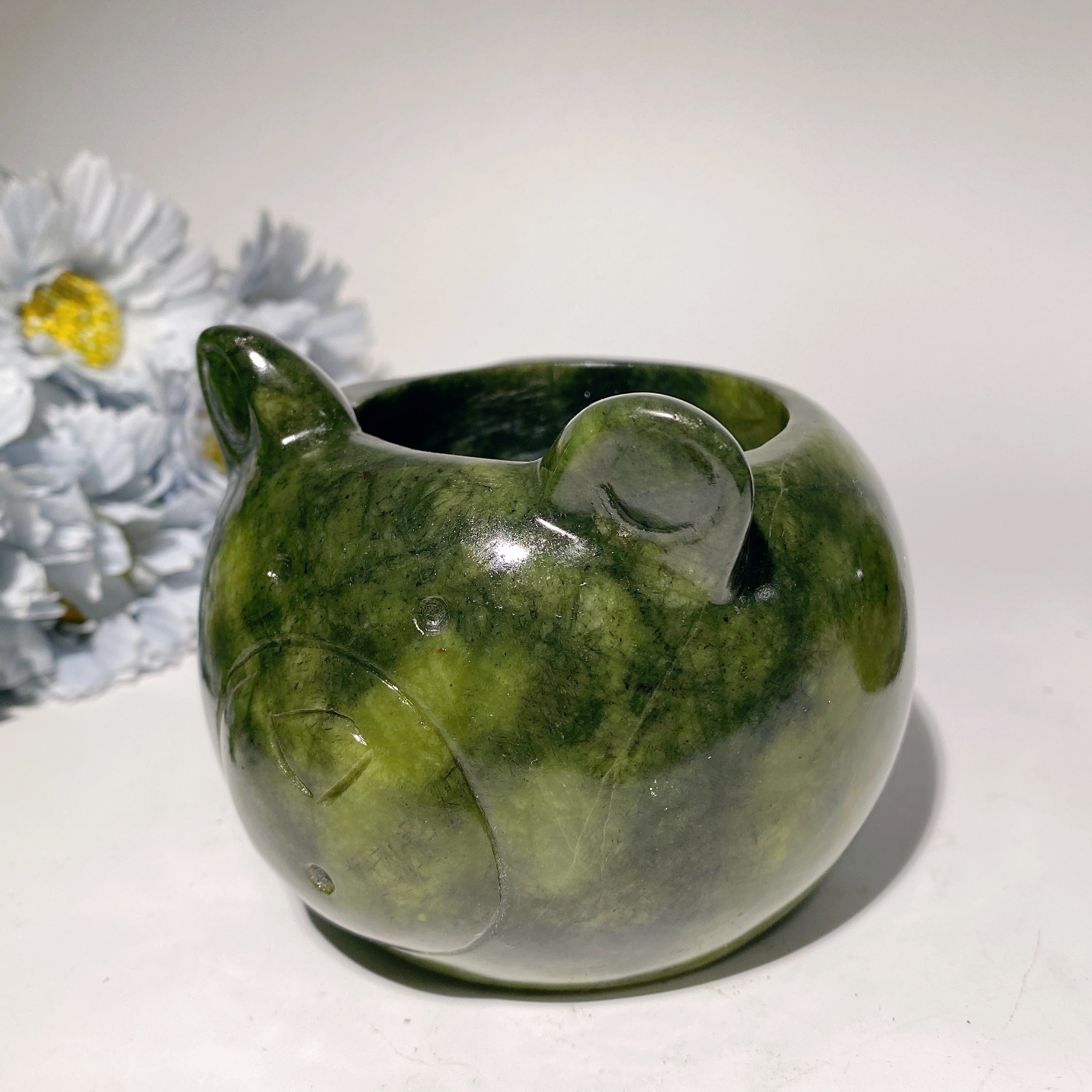 3,8 Zoll Serpentin-Kristallbär-Figur zur Heilung