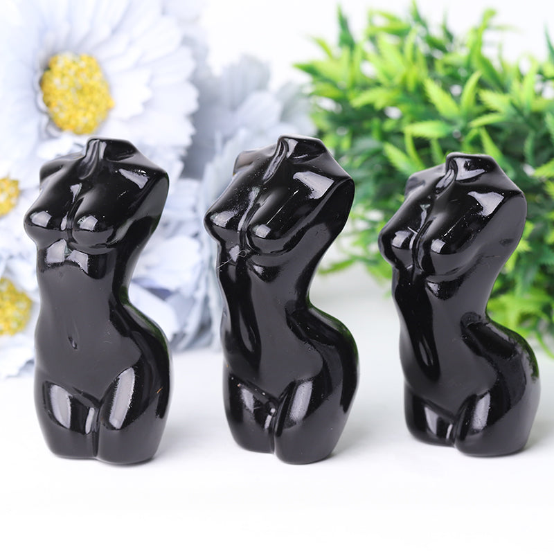 3 inch Black Obsidian Crystal Figurine Carving for Protection