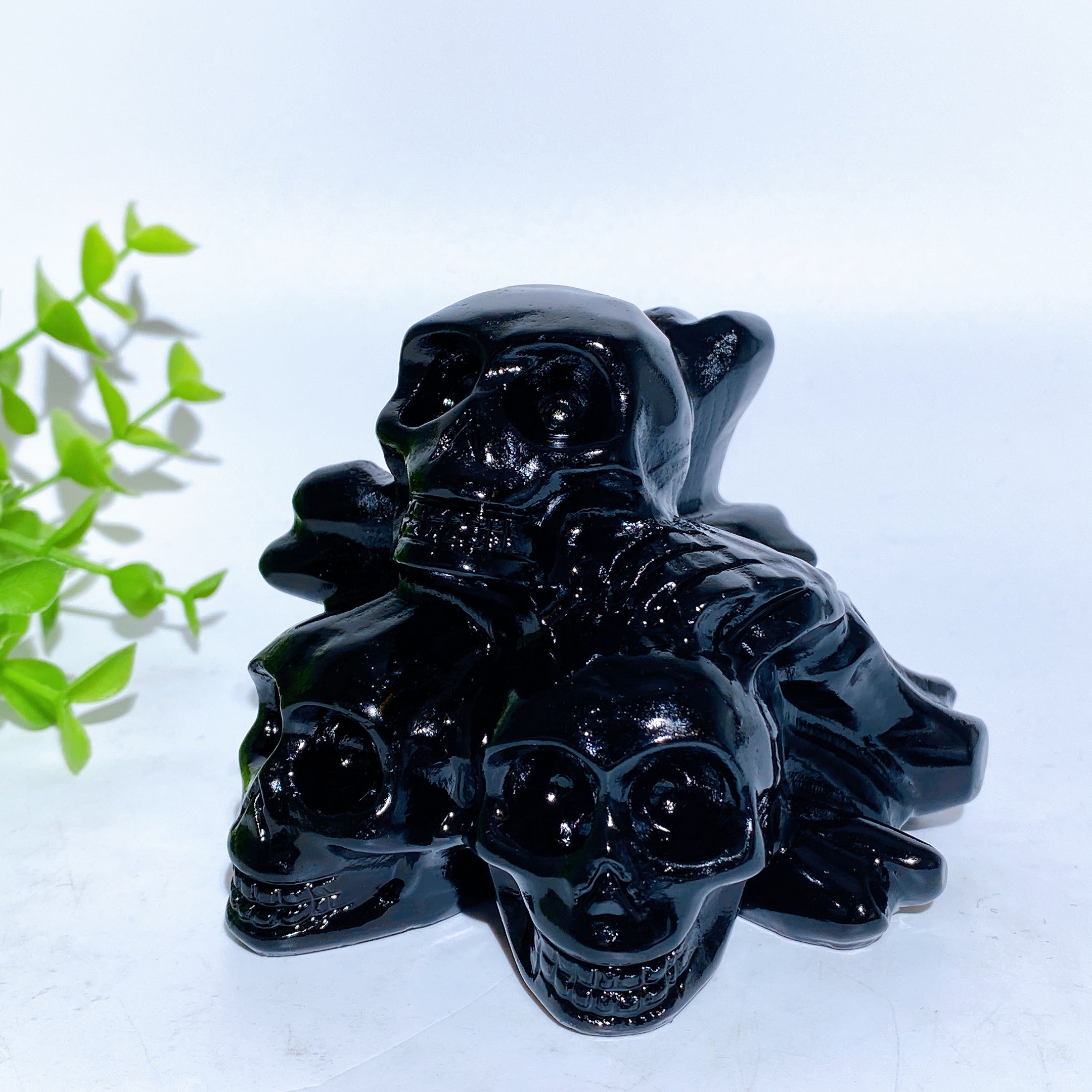 3 Zoll schwarzer Obsidian-Kristall-Totenkopf-Schnitzerei zur Heilung
