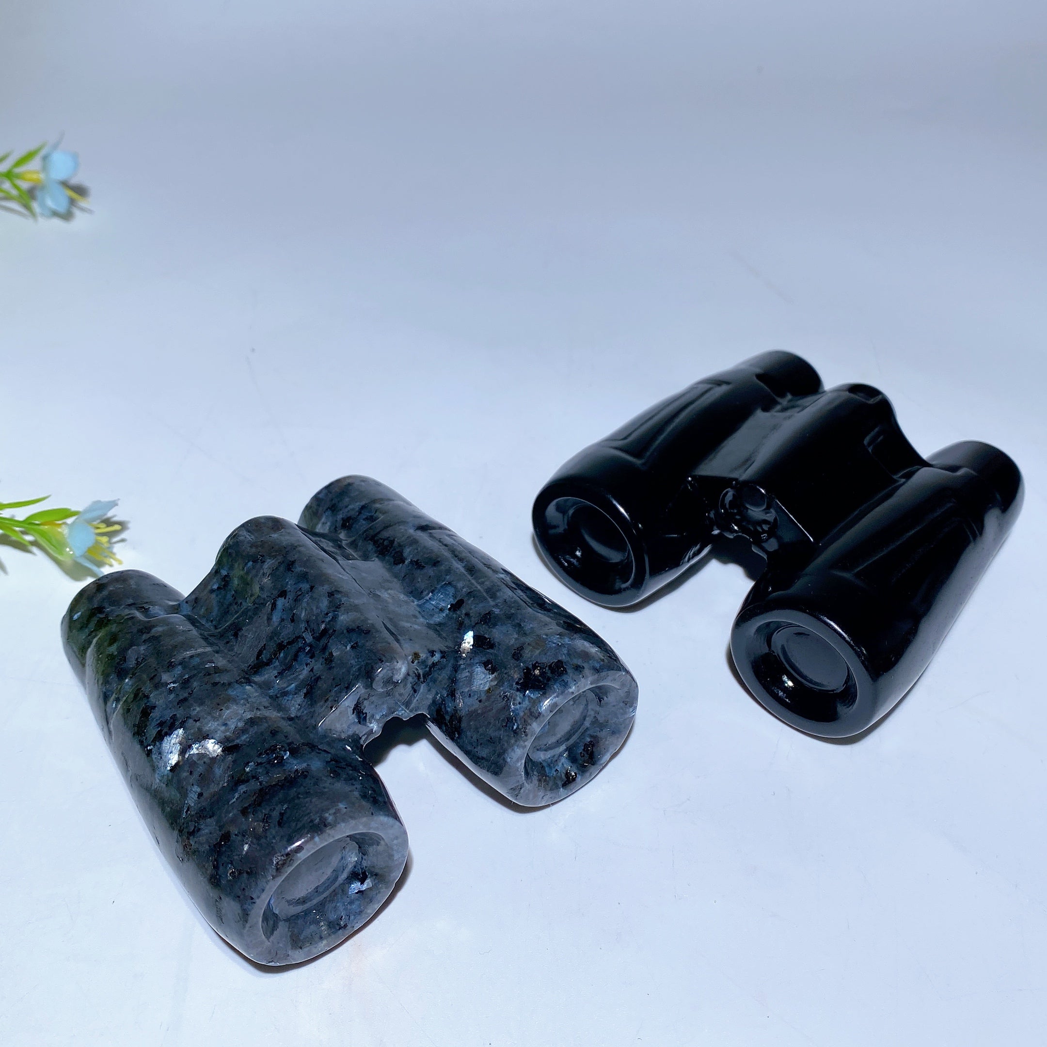 3 inch Black Obsidian & Larvikite Crystal Healing Wand