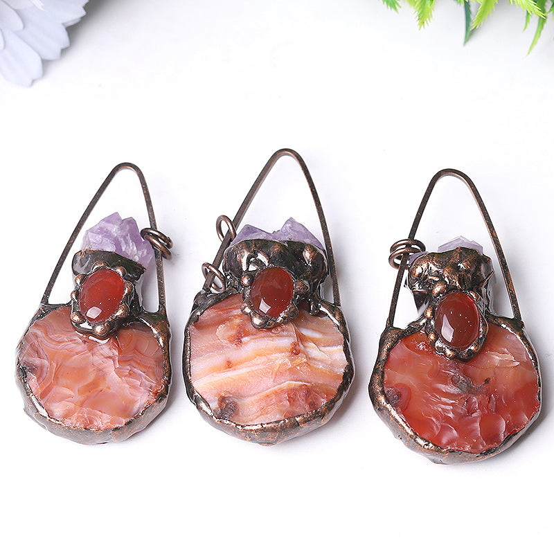 3 Inch Carnelian Amethyst Pendant for Jewelry DIY