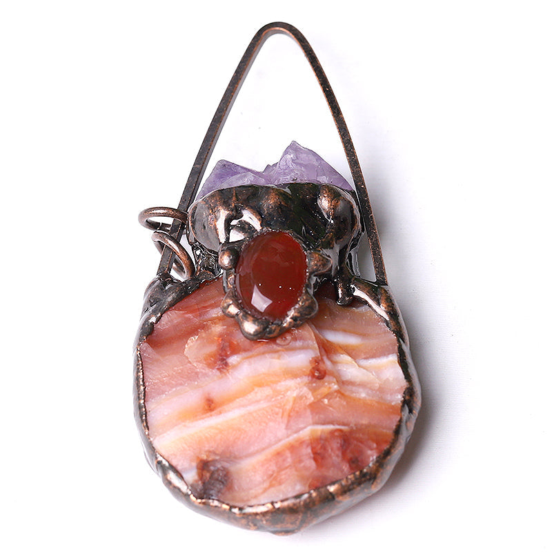 3 Inch Carnelian Amethyst Pendant for Jewelry DIY
