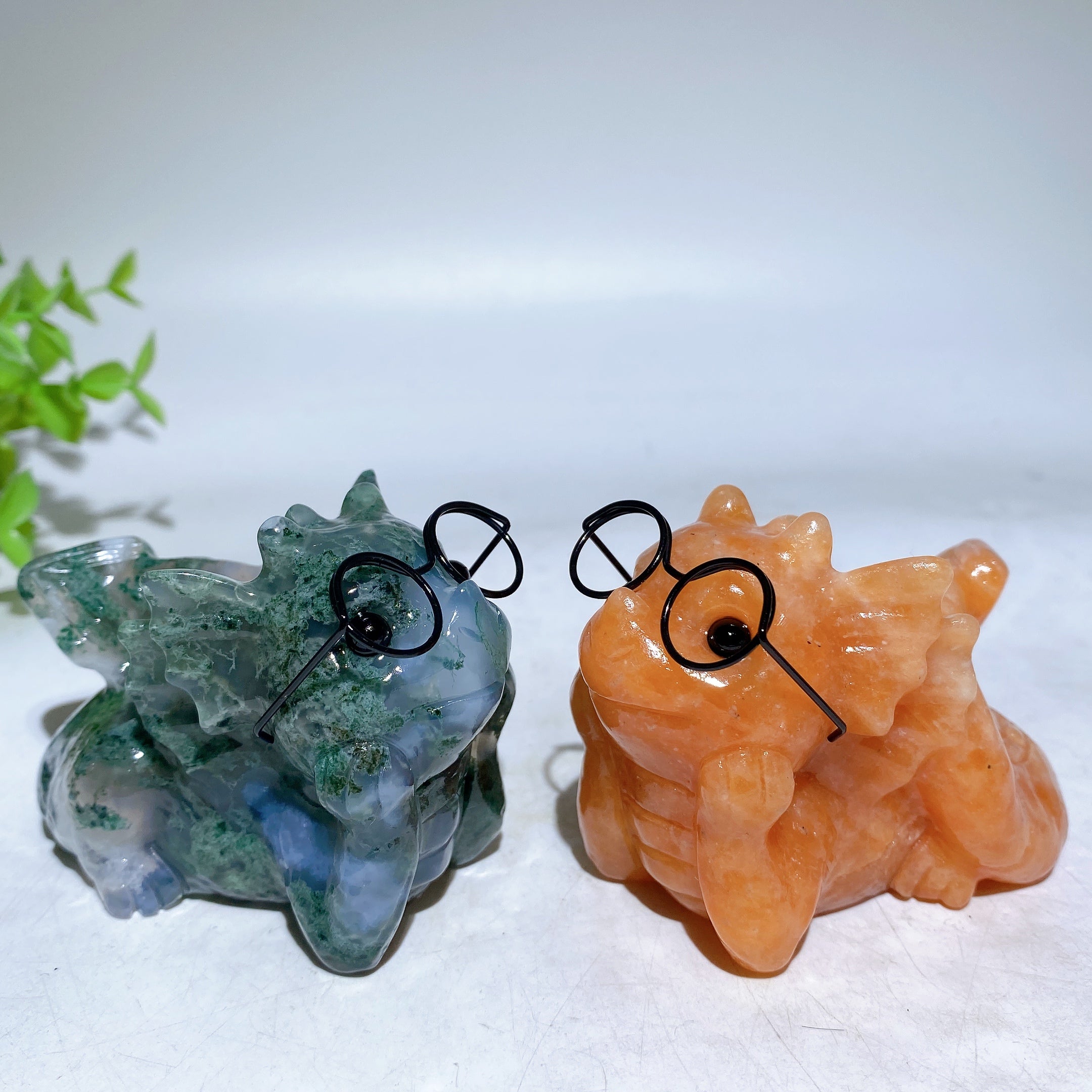 3 inch Crystal Baby Dragon Figurine Carving in Mixed Gemstones