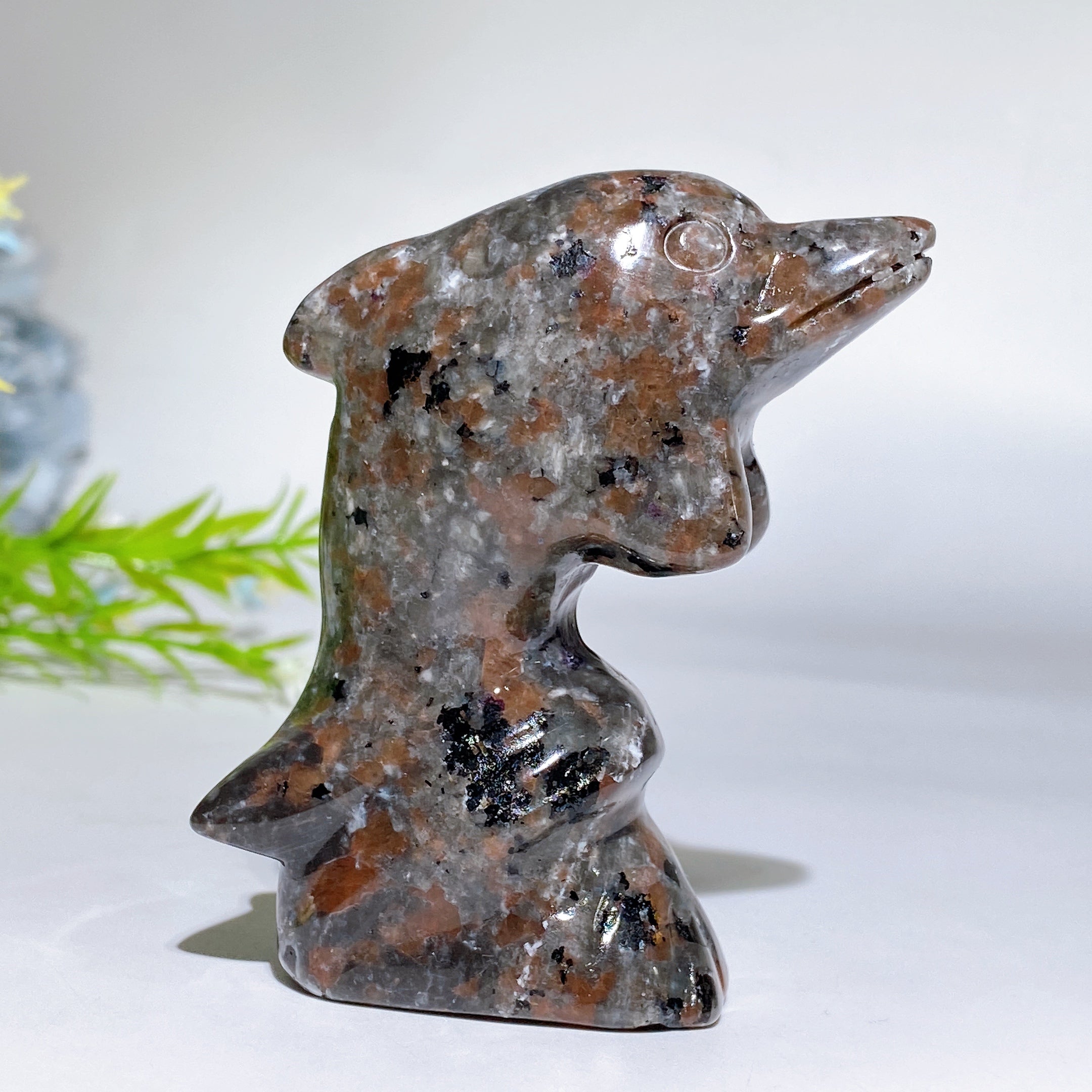 3-Inch Crystal Dolphin Carving Figurine Healing Crystals