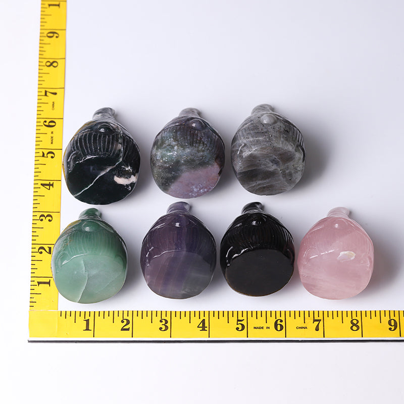 3-Inch Hand-Carved Crystal Figurines Set with Seven Dwarfs