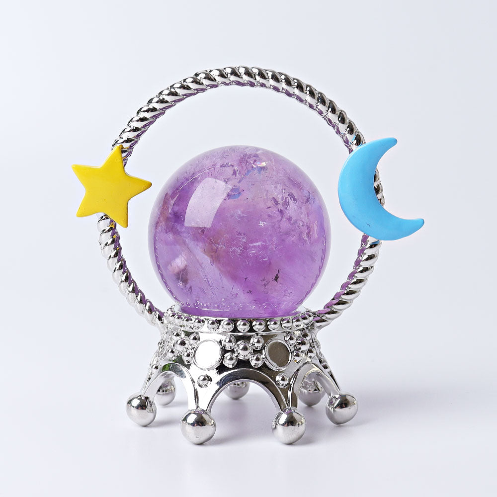 3-Zoll-Krone aus Metall, Kristallkugelständer | Kristalldekor