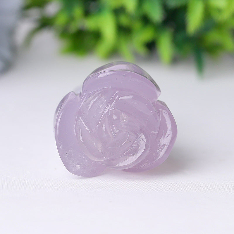 3-Inch Natural Fluorite Rose Flower Crystal Figurine