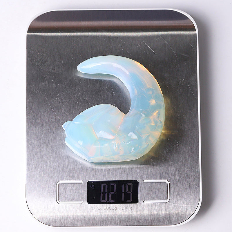3-Inch Opalite Moon Rabbit Crystal Carving Figurine