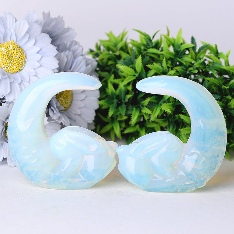 3-Inch Opalite Moon Rabbit Crystal Carving Figurine