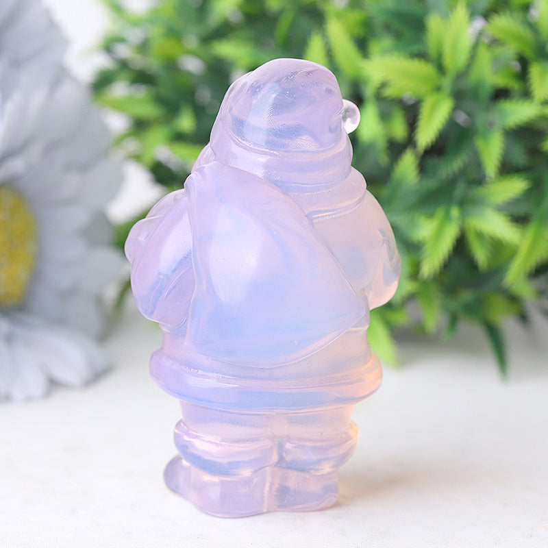 3 Zoll große Weihnachtsmann-Kristallfigur aus rosa Opalit