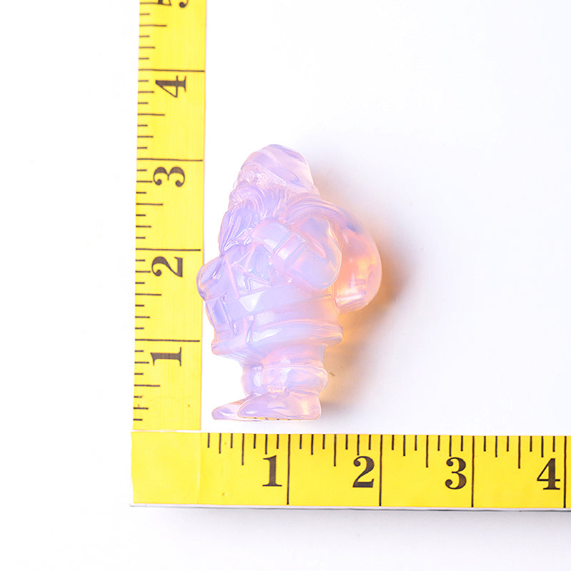 3 Zoll große Weihnachtsmann-Kristallfigur aus rosa Opalit
