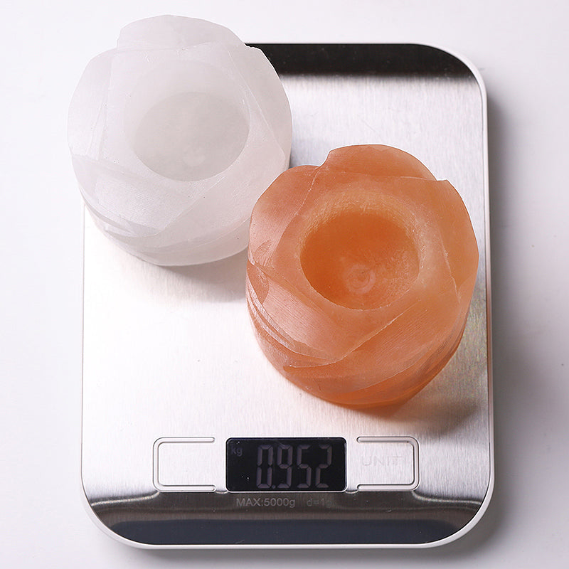 3 Zoll Selenit-Kerzenhalter für Meditation und Zen-Ambiente