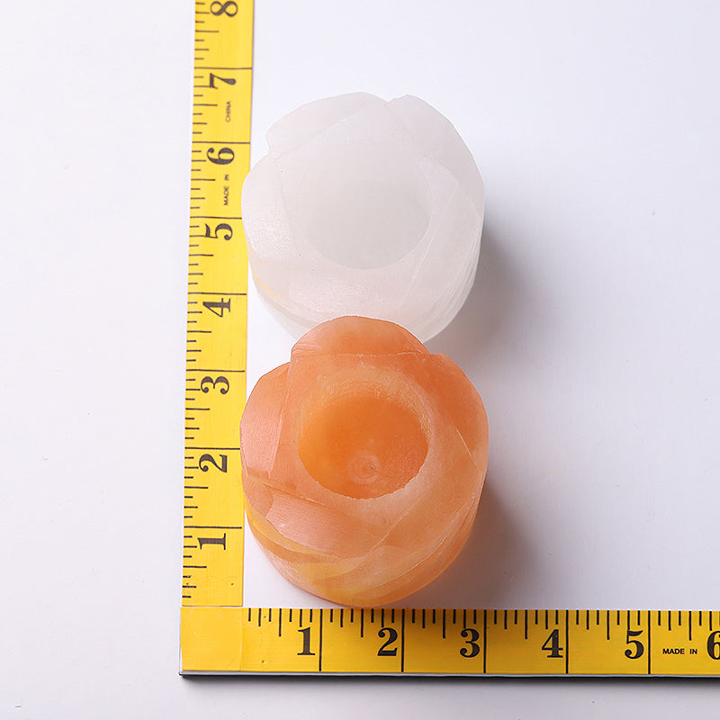 3 Zoll Selenit-Kerzenhalter für Meditation und Zen-Ambiente