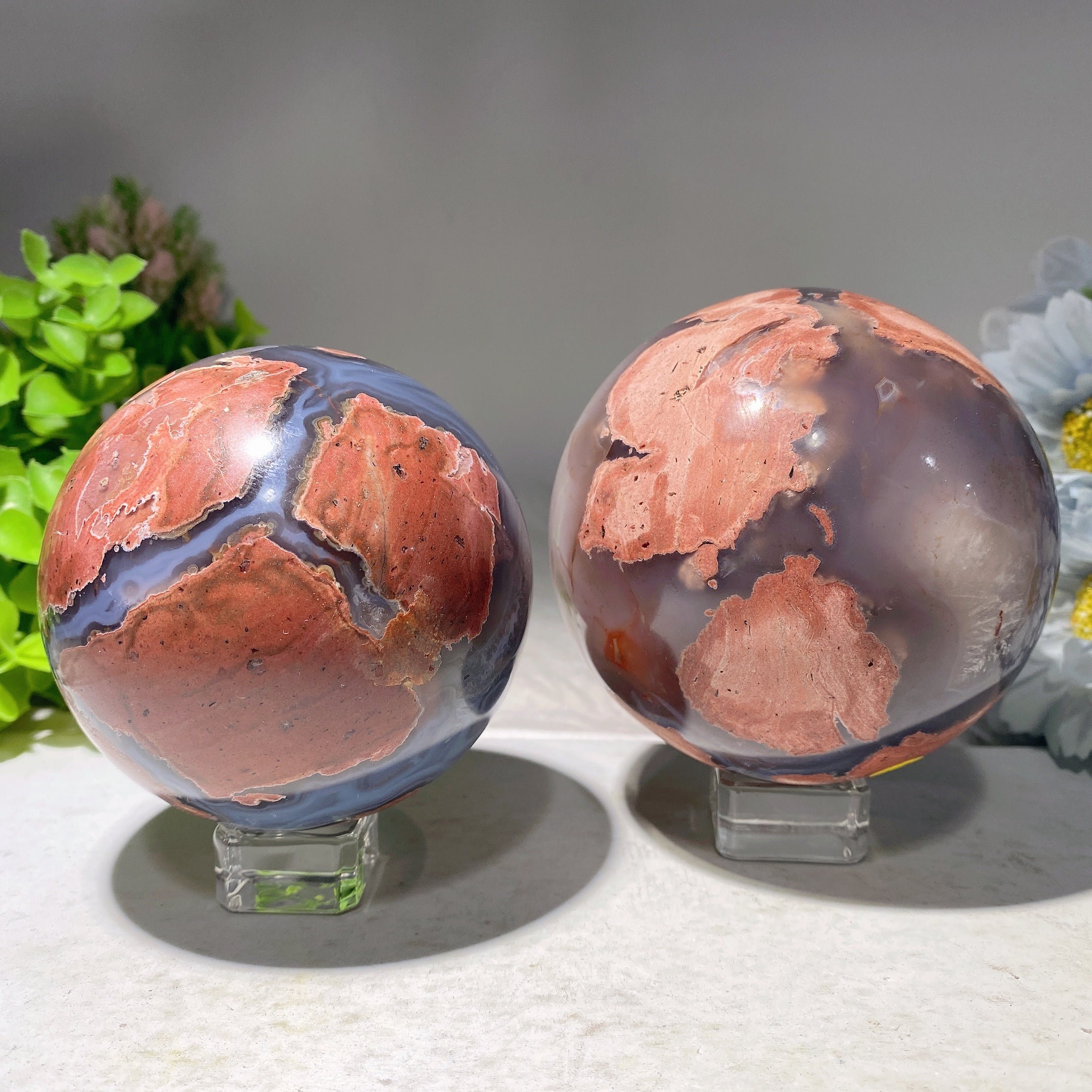 3-Inch Volcanic Agate Crystal Sphere for Healing