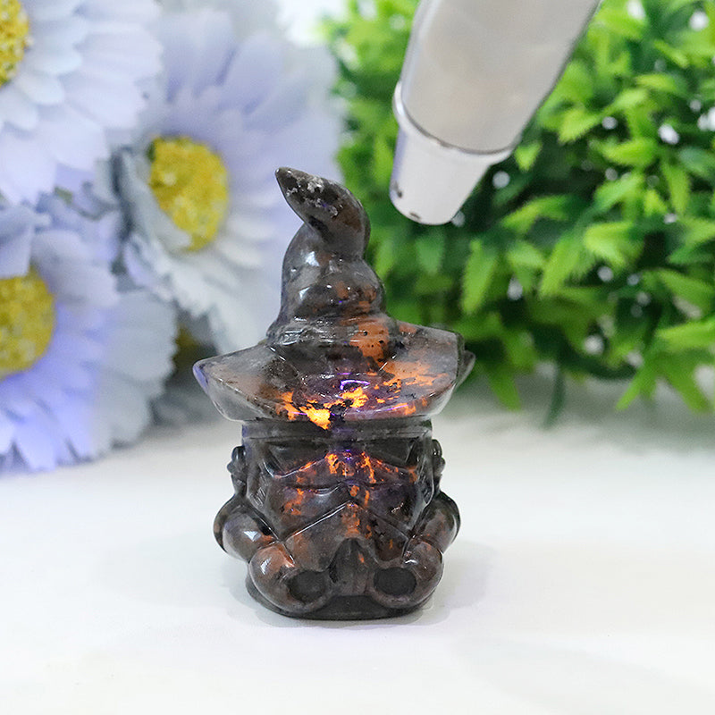 3-inch Yooperlite Wizard Crystal Carving Figurine