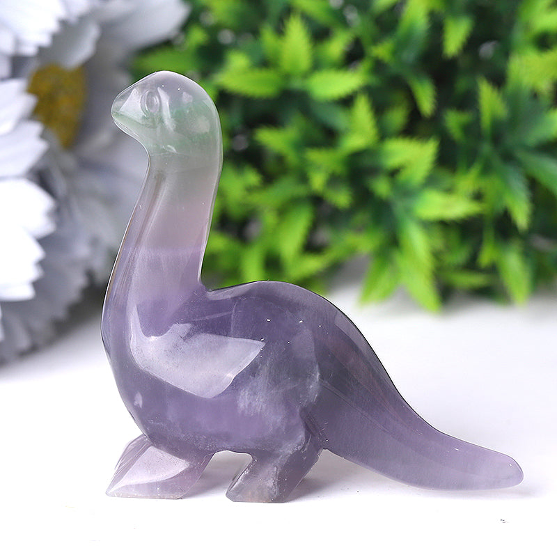3" Natural Crystal Dinosaur Figurines Carvings for Collection