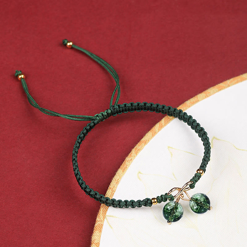 Natural Strawberry Quartz Amethyst Green Phantom Bracelet for Positive Energy
