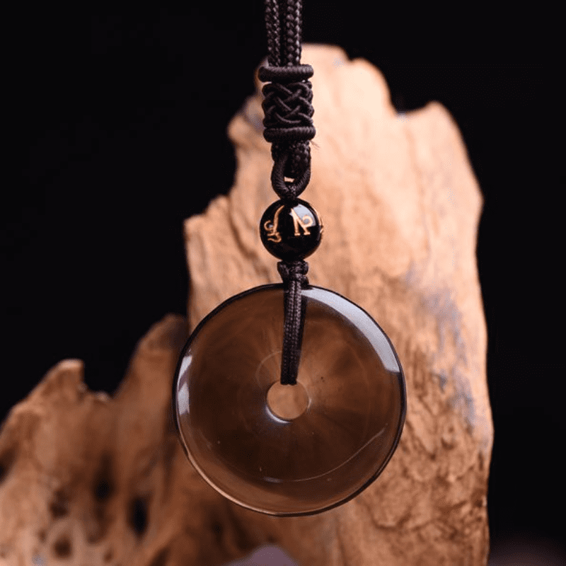 Obsidian Protection Necklace with Gold Sheen & Rainbow Stones