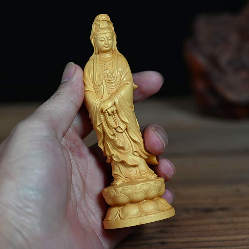 Avalokitesvara Boxwood Zen Blessing Home Decoration