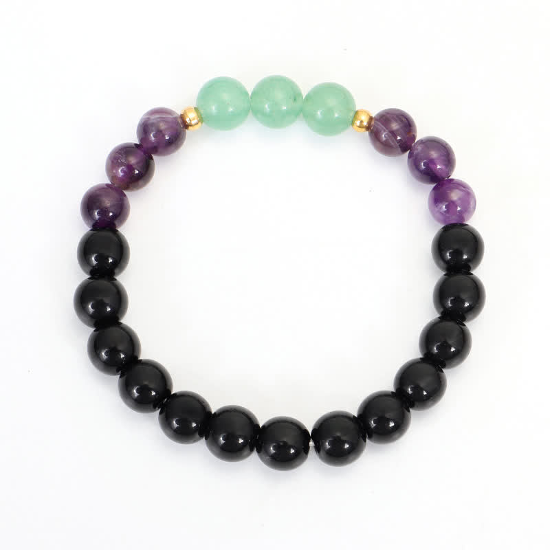 108 Beads Amethyst Green Aventurine Meditation Bracelet