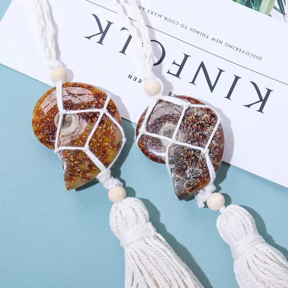 30 cm Ammonit-Hängekristalldekor für Energie im Haus