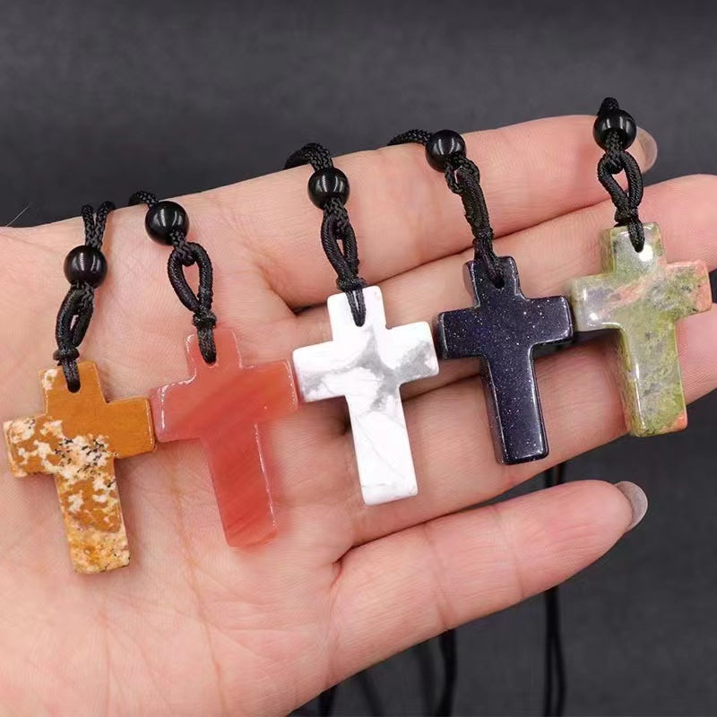 30 mm großer Heilanhänger mit Kreuz aus gemischten Kristallen