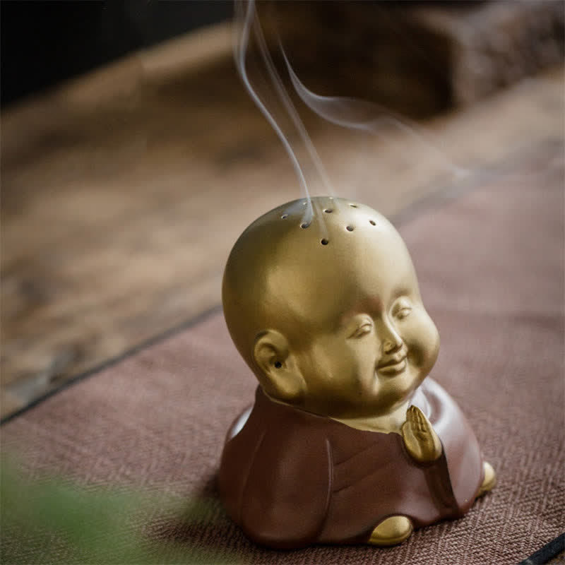 Little Buddha Ceramic Incense Burner for Healing & Meditation