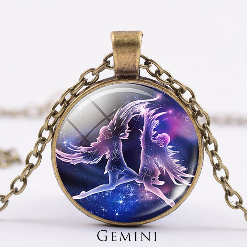 Titanium Steel Zodiac Necklace | 12 Constellations Protection