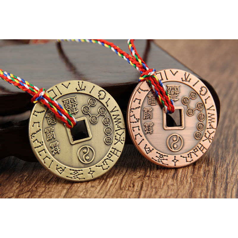 Copper Yin Yang Pendant for Balance and Protection 3.5cm