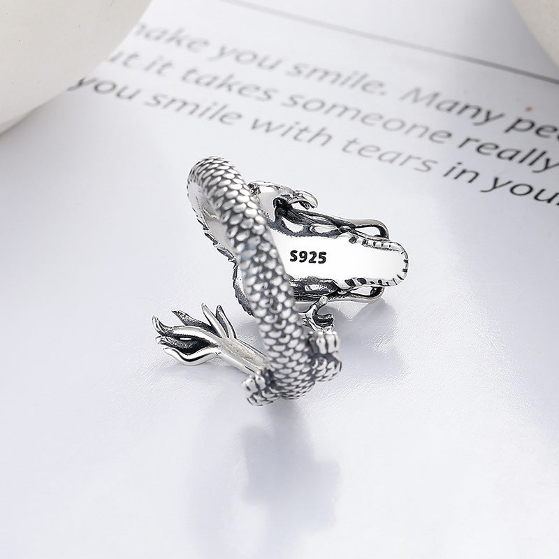 Vintage 925 Sterling Silver Dragon Ring | Luck & Power Symbol