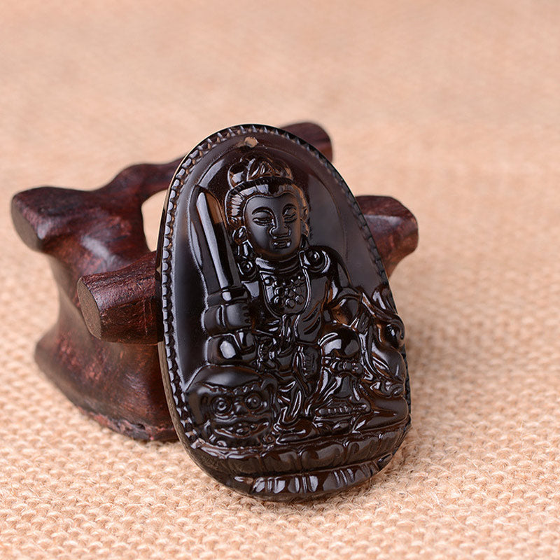 Obsidian Protection Necklace with Chinese Zodiac | Healing Sounds