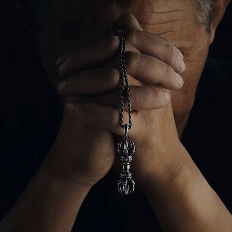 Kupfer Tibetischer Dorje Vajra Reichtum Halskette Anhänger