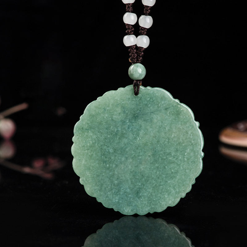 Jade Dragon Necklace 50mm Pendant for Prosperity & Luck