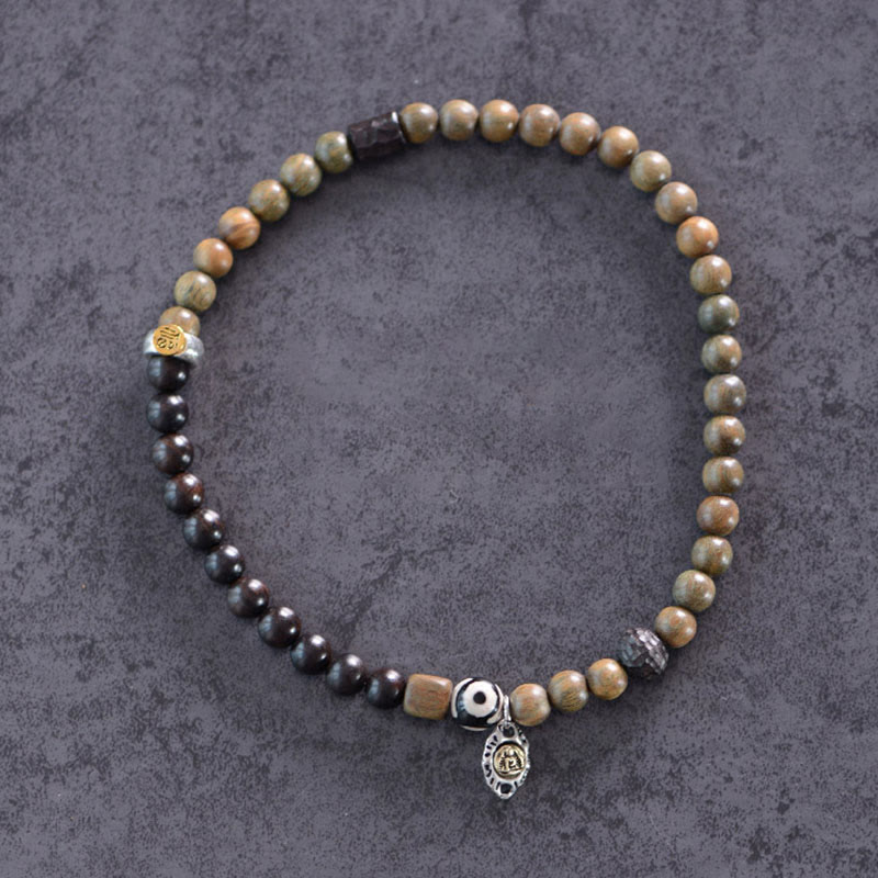 8mm Tibetan Ebony & Green Sandalwood Spiritual Bracelet
