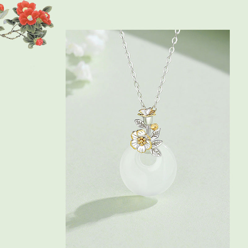 Halskette mit Chalcedon-Harmonie-Anhänger aus 925er Sterlingsilber