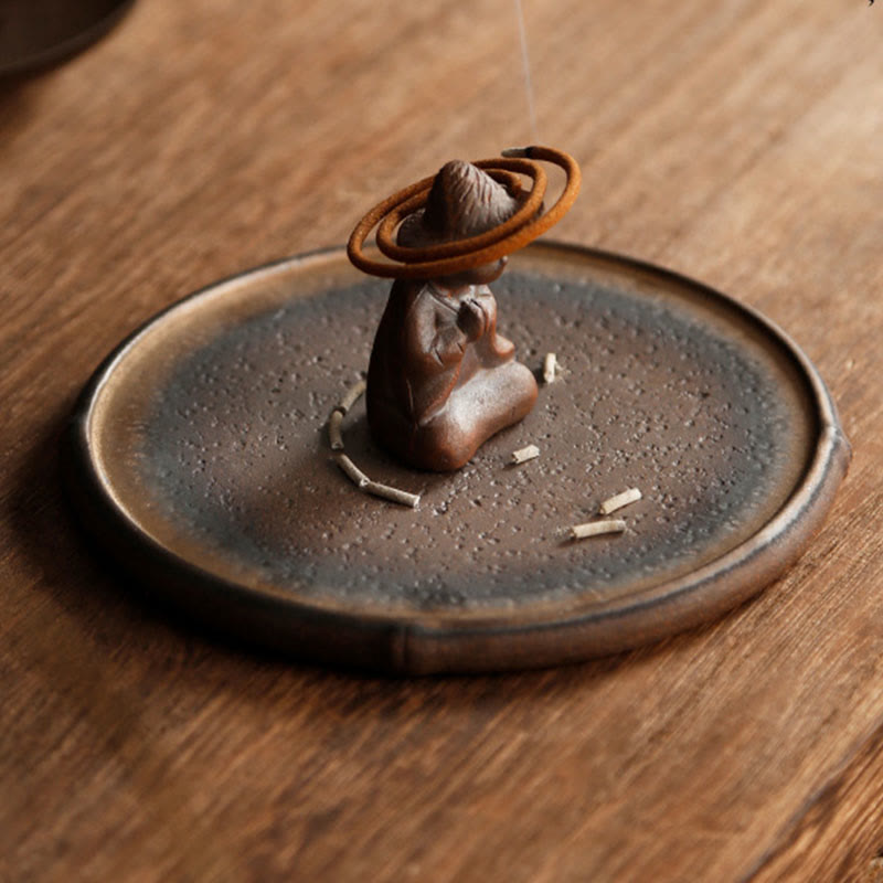 Small Person Meditation Ceramic Incense Burner