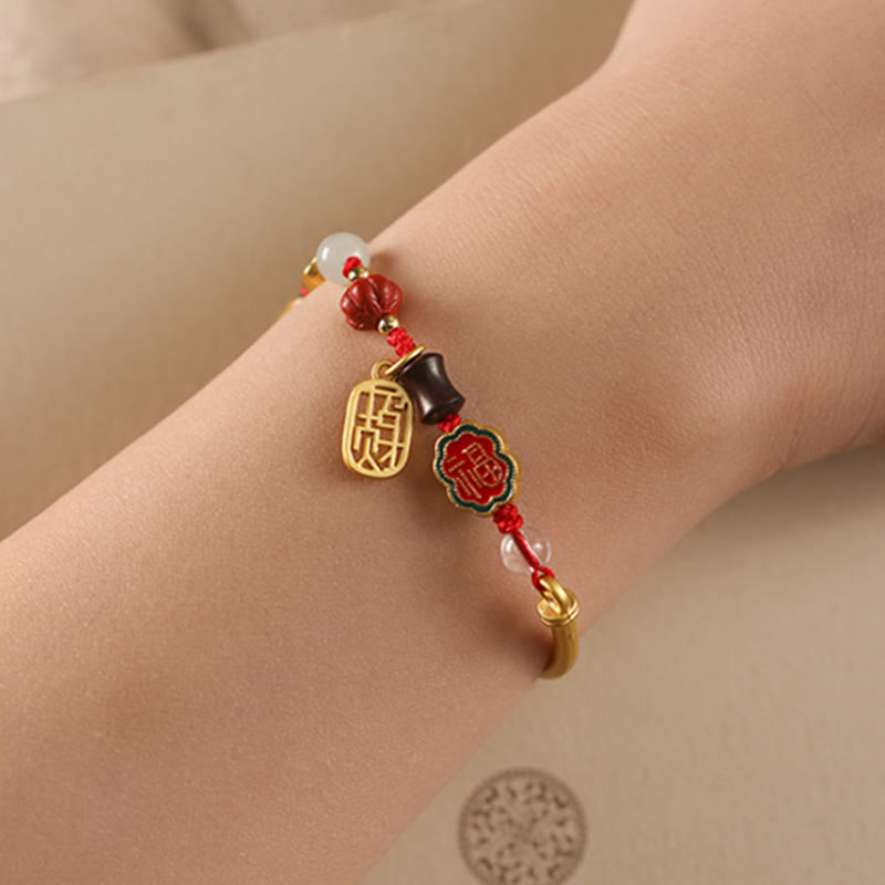 Copper Auspicious Clouds Wealth Bracelet for Luck & Prosperity