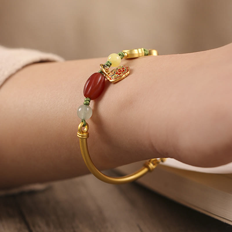 Copper Auspicious Clouds Wealth Bracelet for Luck & Prosperity