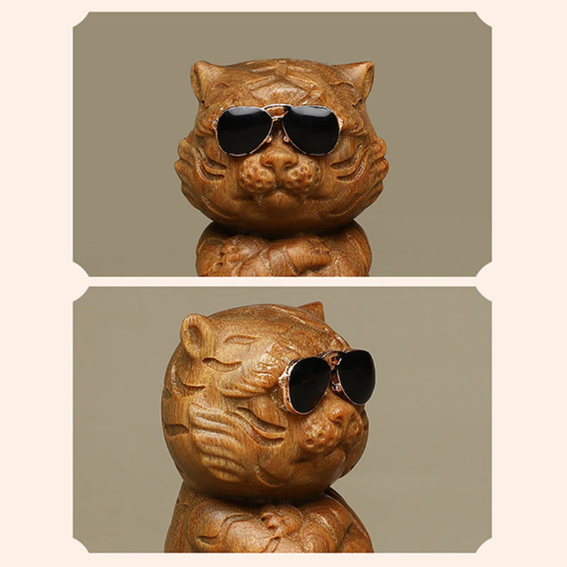 Green Sandalwood Tiger Desk Decoration | Positive Energy