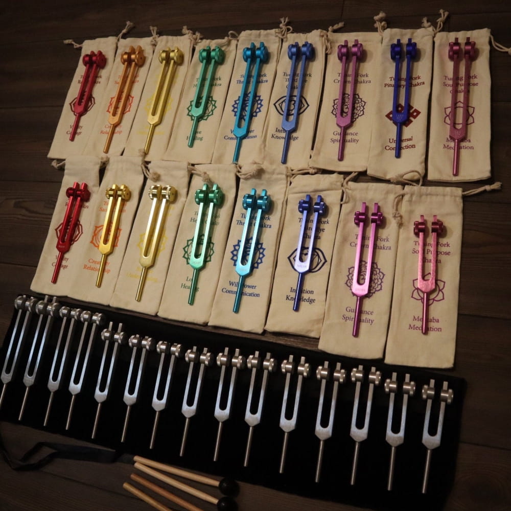 34pc Solfeggio & Chakra Tuning Fork Set - Biofield Vibration - On sale