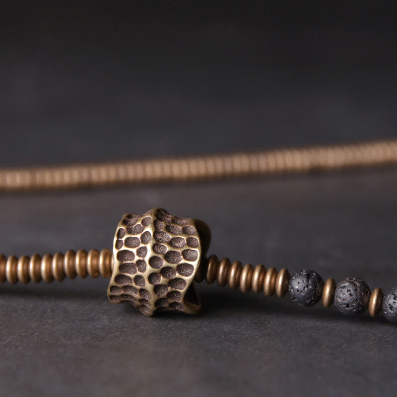 Vintage Lava Rock Copper Spiritual Bracelet for Balance